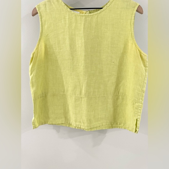 Bryn Walker Linen Tank Yellow Size Small - Picture 3 of 5